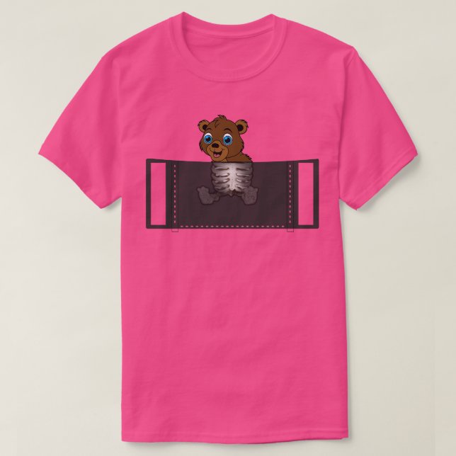 Camiseta Oso De Esqueleto En Un Bolsillo (Diseño del anverso)