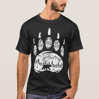 Camiseta Oso de fauna silvestre Pata Bosque Animal vintage