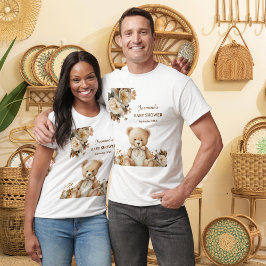 Camiseta Oso de Flores Rústicas Baby Shower