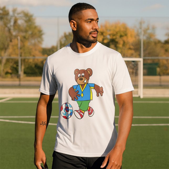 Camiseta Oso de fútbol jugando al fútbol en equipo deportiv (Subido por el creador)
