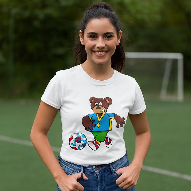 Camiseta Oso de fútbol jugando al fútbol en equipo deportiv (Subido por el creador)