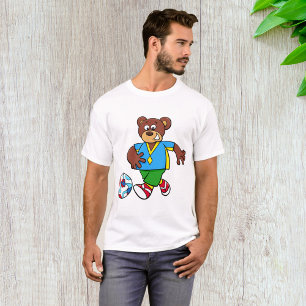 Camiseta Oso de fútbol jugando al fútbol en equipo deportiv