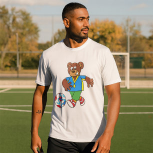 Camiseta Oso de fútbol jugando fútbol con ropa deportiva 
