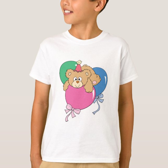 Camiseta Oso de globo de cumpleaños lindo (Anverso)