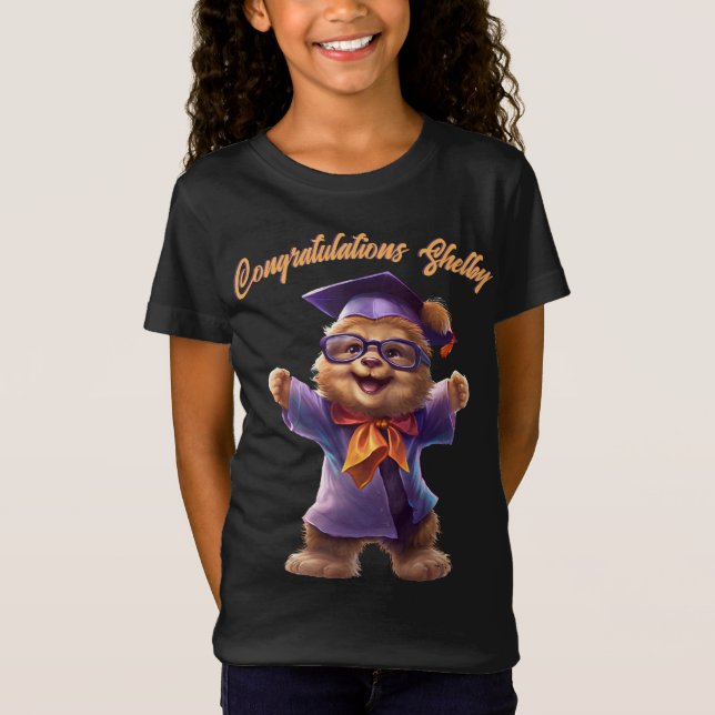 Camiseta Oso de graduación, celebra tu graduado con nombre (Anverso)