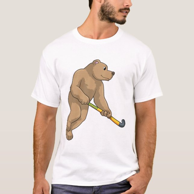 Camiseta Oso de hockey con bate de hockey (Anverso)
