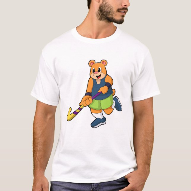 Camiseta Oso de hockey con bate de hockey (Anverso)