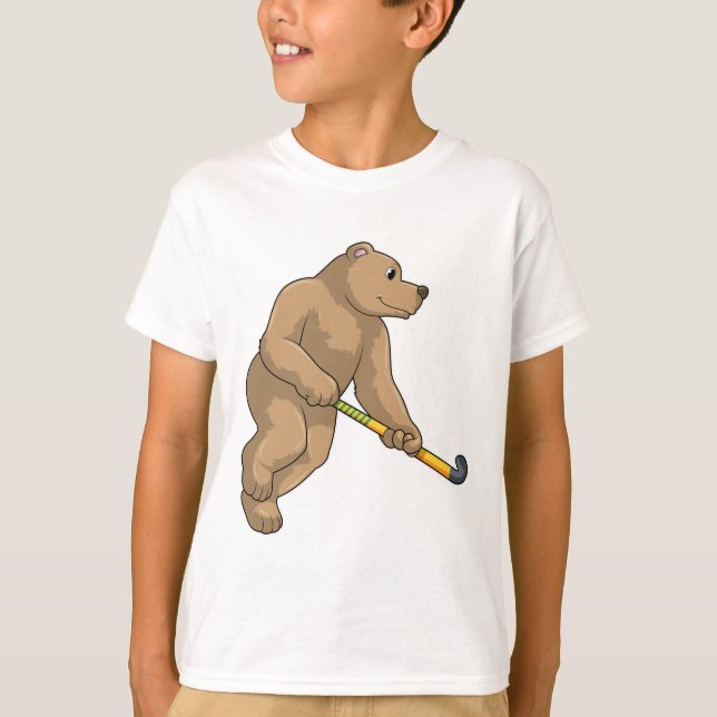 Camiseta Oso de hockey con bate de hockey (Anverso)