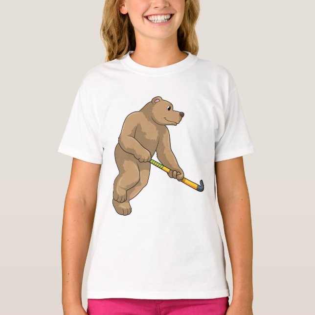 Camiseta Oso de hockey con bate de hockey (Anverso)