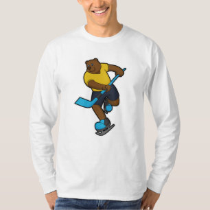 Camiseta Oso de hockey sobre hielo con bastón de hockey sob
