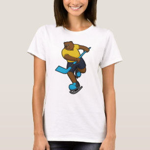Camiseta Oso de hockey sobre hielo con bastón de hockey sob