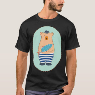 Camiseta Oso de hombre pez lindo con pez