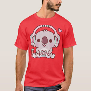 Camiseta Oso De Koala Cuidadoso Con Auriculares Y Consola D