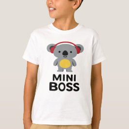 Camiseta Oso de Koala gris con audífonos - Mini jefe