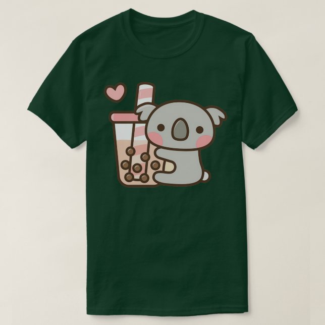 Camiseta Oso De Koala Y Té De Burbuja (Diseño del anverso)