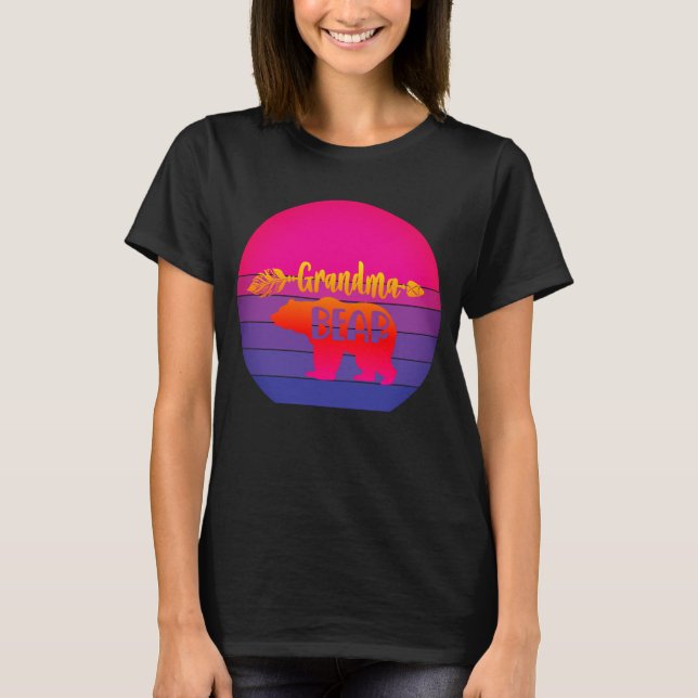 Camiseta Oso de la abuela Retro Sunset (Anverso)