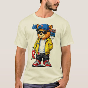 Camiseta Oso de la calle Cool Mascota Dibujos animados   Re