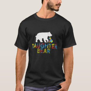 Camiseta Oso de la hija Conciencia del Autismo Orgulloso Au