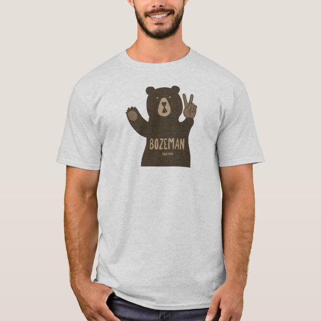 Camiseta Oso de la paz de Bozeman Montana (Anverso)
