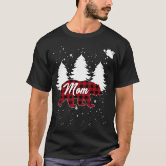 Camiseta Oso de Mamá de Cuadro de Búfalo Árbol de Navidad P
