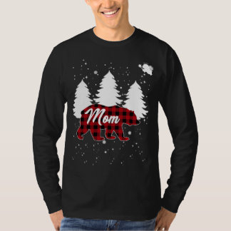 Camiseta Oso de Mamá de Cuadro de Búfalo Árbol de Navidad P