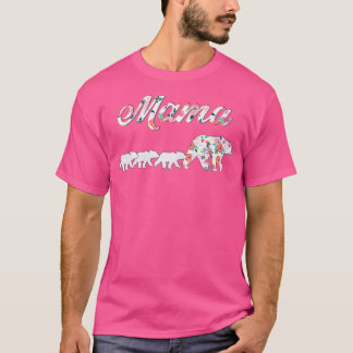 Camiseta Oso de mamá floral, mamá de 3 , mamá y 3 cachorros
