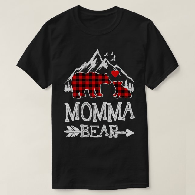 Camiseta Oso de mamá, oso de búfalo rojo tocó oso de abuela (Diseño del anverso)