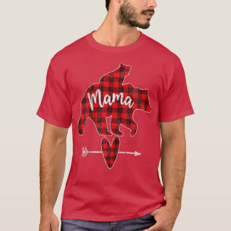 Camiseta Oso de mamá trenzado rojo femenino, búfalo rojo to