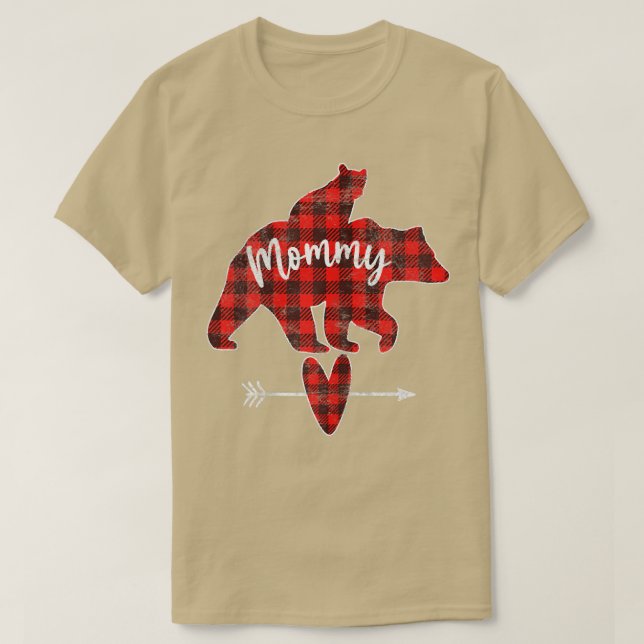 Camiseta Oso de mami de piel roja, mamá de búfalo rojo (Diseño del anverso)