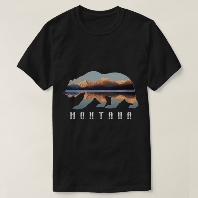 Camiseta Oso de Montana con imagen del lago del Parque Naci (Diseño del anverso)