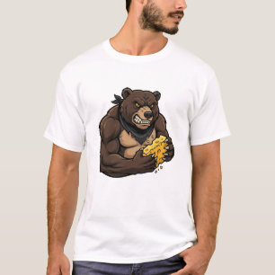 Camiseta Oso de mujer comiendo queso