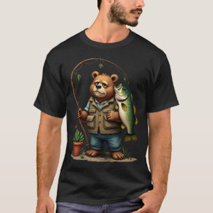 Camiseta Oso de negligencia de padres de plantas pescando c