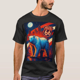 Camiseta Oso de neón en la ruta 66 – gráfico retro de viaje