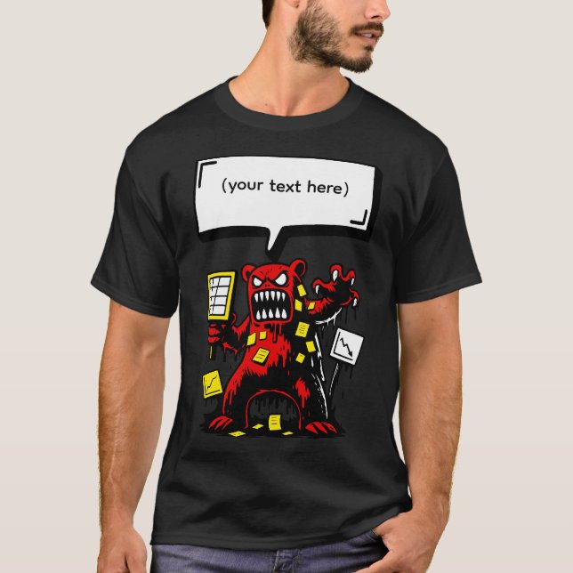 Camiseta Oso de oficina enojado (Anverso)