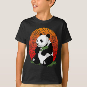 Camiseta Oso de panda artístico que come el ilustracion del