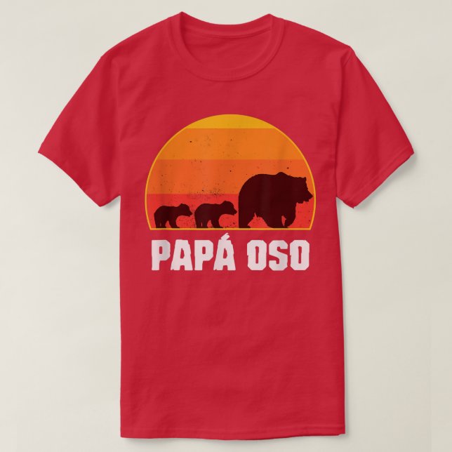 Camiseta Oso de Papa español - Papá de los gemelos - Papa O (Diseño del anverso)