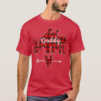 Camiseta Oso De Papi Rojo De Los Hombres Con 4 Cubos Papi