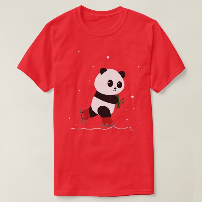 Camiseta Oso de patinaje sobre hielo con patines de hielo (Diseño del anverso)