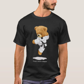 Camiseta Oso de peluche clásico haciendo patada de salto co
