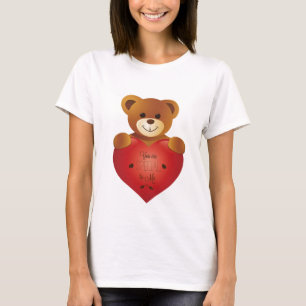 Camiseta Oso de peluche con amor al corazón rojo