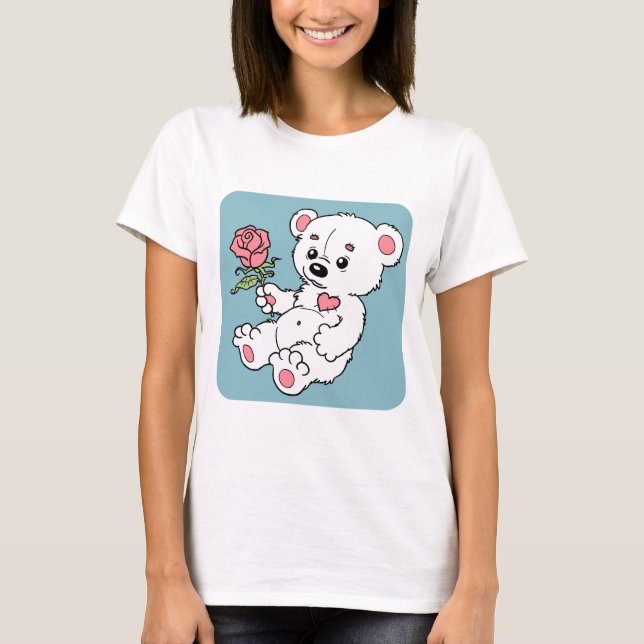 Camiseta Oso de peluche con el rosa (Anverso)