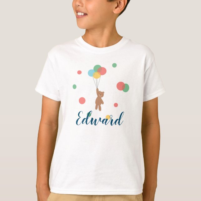 Camiseta Oso de peluche con globos (Anverso)