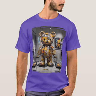 Camiseta Oso de peluche con goteo de pintura Grunge