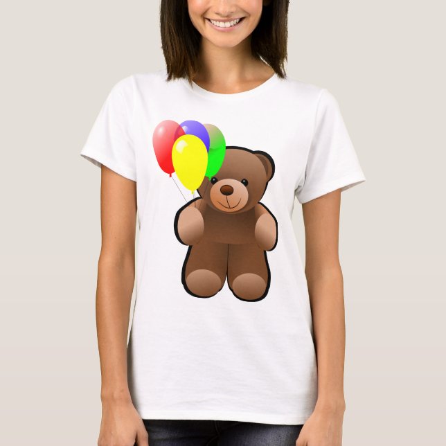 Camiseta Oso de peluche con los globos (Anverso)