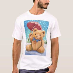 Camiseta Oso de peluche con Navidades de parasol - Negro