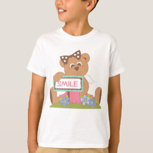 Camiseta Oso de peluche con Rótulo de sonrisa de arrastre
