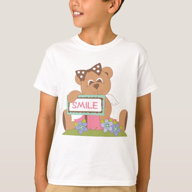 Camiseta Oso de peluche con Rótulo de sonrisa de arrastre (Anverso)
