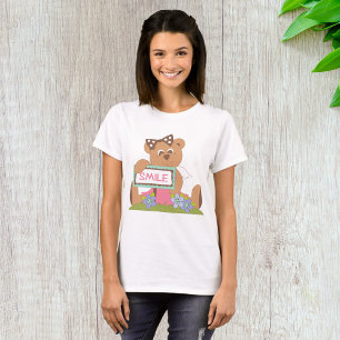 Camiseta Oso de peluche con Rótulo de sonrisa de arrastre