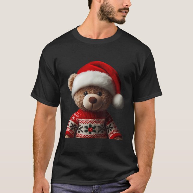 Camiseta Oso de peluche con sombrero de Santa Navidad Xmas  (Anverso)