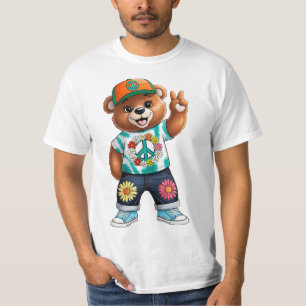Camiseta Oso de peluche con traje tranquilo casual 1